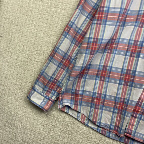 Lacoste Mens Sz 44 Classic Fit Pink & Blue Plaid Button Down Dress Shirt Casual - Picture 6 of 14
